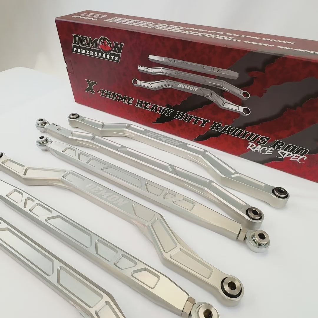Load video: Polaris RZR PRO XP Demon Xtreme Heavy Duty Radius Rod Race Spec